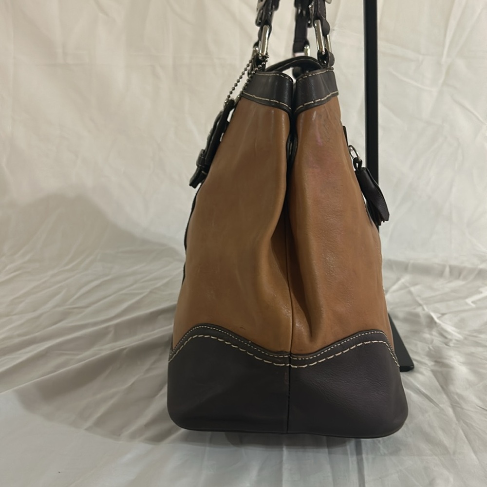 Coach F11346 Hamptons Leather Suede Jacquard Satchel Set - Picture 7 of 15